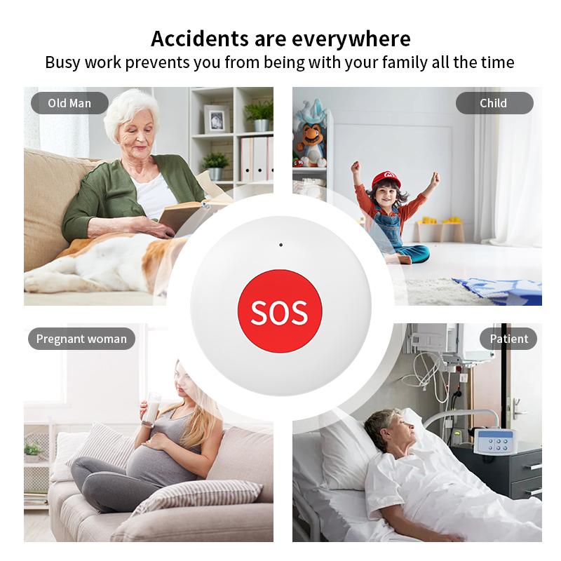 Tuya Zigbee SOS Кнопка экстренного вызова Один ключ Тревога для Пациентов Пожилых Детей Экстренная Помощь Вызов Устройство Безопасности Управление через Приложение