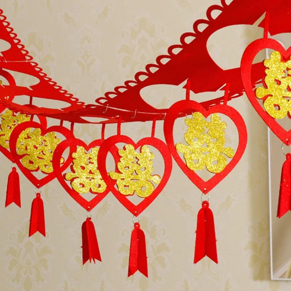 DIY Chinese Marriages Hanging Banner Chinese Style Wedding Room Sticker New Year Party Decorations