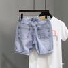 Мужские джинсовые шорты слим летние в корейском стиле с потертостями