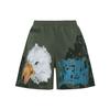 Travis Scott X Fragment Design Cactus Jack Eagle Letter Print Casual Shorts Men Shorts Military-Green CJFN-SS32