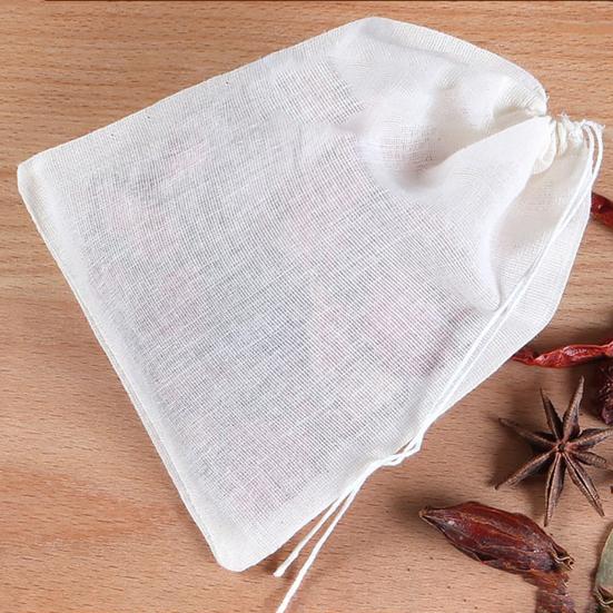20 шт. мешочков для специй с завязкой, натуральные хлопковые муслиновые мешочки для чая, трав, супа, многоразовые тканевые мешочки для сыра, пустые пакетики