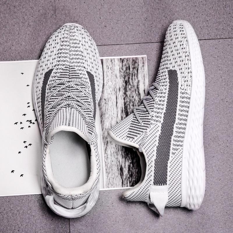 Мужская обувь большого размера 38-48, сверхлегкие кроссовки с дышащей сеткой и летающей тканью