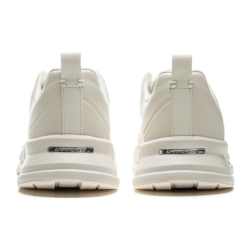 Li-Ning 1990 Commuter Series Fashion Comfortable Wear-Resistant Shock Absorbing Low-Top Casual Running Shoes Men Sneaker Beige ALLU013-1