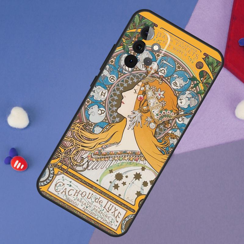 Alphonse Mucha Art Case For Samsung Galaxy A13 A16 A26 A36 A56 A06 A55 A35 A15 A54 A34 A14 A53 A12 A22 A32 A52
