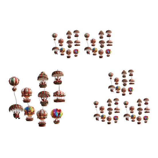 Рождественское украшение в виде воздушного шара, деревянная плоская 2D подвеска с Санта-Клаусом в воздушном шаре для праздничного оформления окна, стены, дома