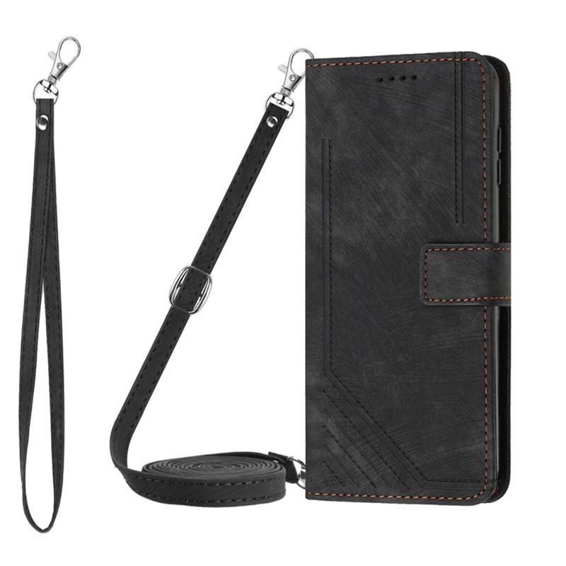 Casing For Tecno Camon 30 Premier Pova 6 Pro Neo Li9 CL9 4g 5g Leather Case Wallet Long Rope Flip Strap Crossbody Shoulder Card Slots Cover