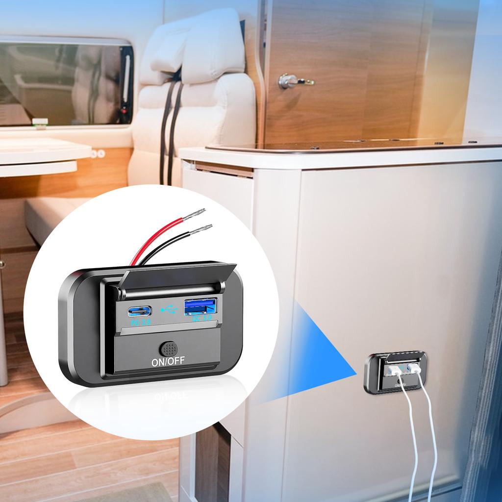 Простое в установке быстрое зарядное устройство PD Type C QC 0 USB для легкой зарядки Функции безопасности