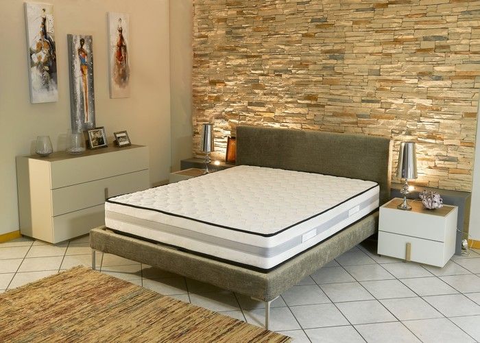 Memory Foam Mattress 65 Kg-m3 80x190 Cm Thickness 24 Cm Very Firm Visco Pillow - 7 Comfort Zones - High R Poly Latex Core