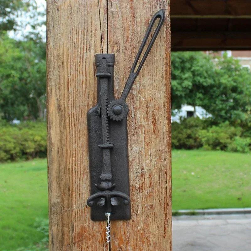 European Style Cast Iron Vintage Red Wine Bottle Opener Bar Club Courtyard Home Wall Decoration