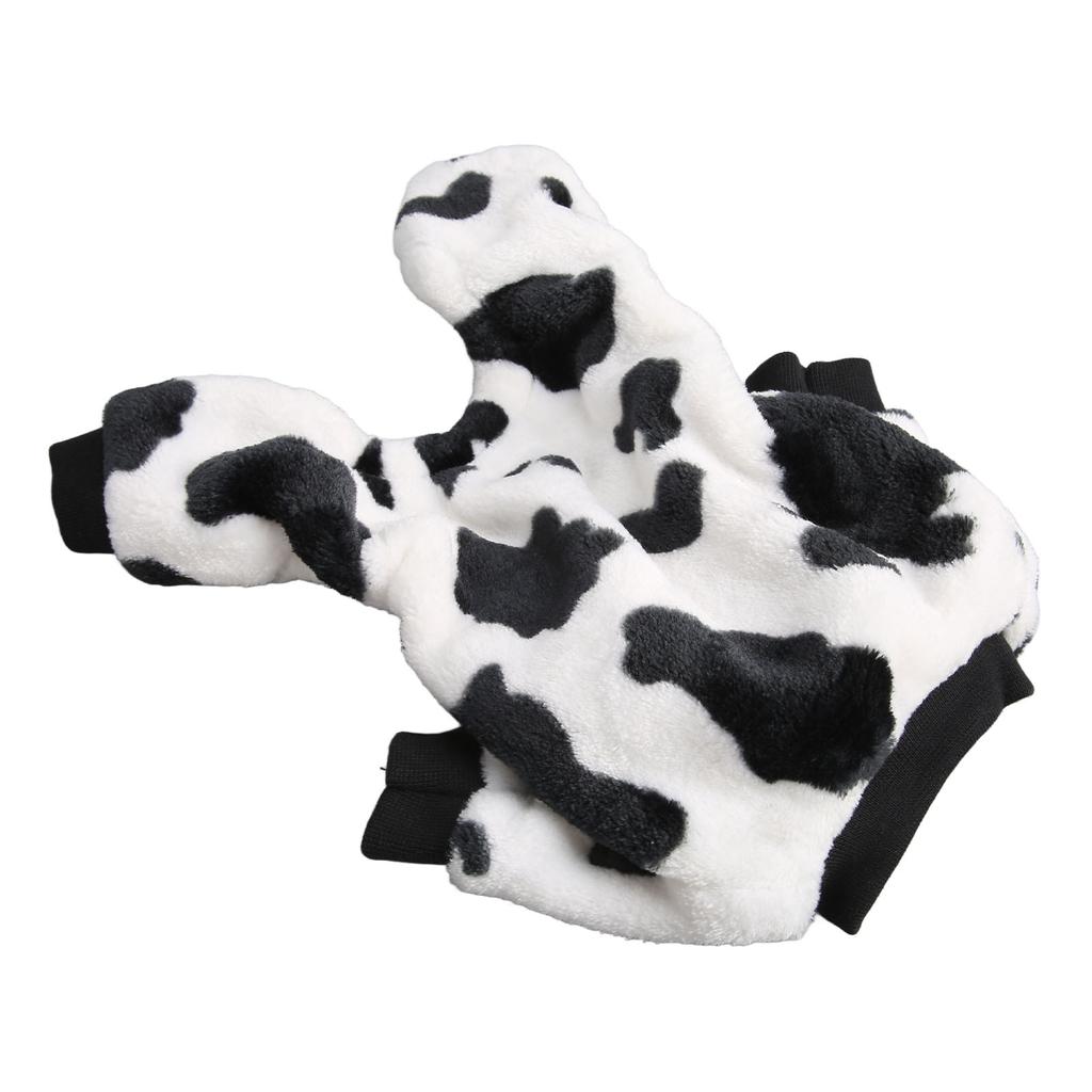 Зимняя одежда для собак, утолщенный полиэстер, хлопок, милый принт с изображением коровы, теплая толстовка для собак