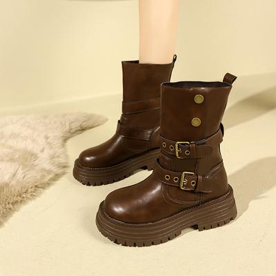 Модные осенне-зимние однотонные новые ботинки для женщин, нескользящие 2024, высококачественные, модные, для улицы, женские ботильоны Botines Mujer