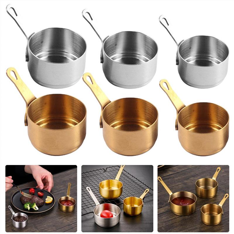 1PC Mini Stainless Steel Sauce Pan 60ml/80ml/125ml Small Saucepan Pot Gravy