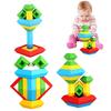 15, 30, 45, 60 шт., строительные блоки пирамиды, игрушки, 3D развивающие игрушки, штабелируемые блоки, креативная игрушка Монтессори для детей в возрасте 1, 2, 3, 4, 5 лет