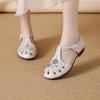 Sandals Women's Summer New Flat-soled Soft-soled Hollow Sandals First Layer Soft Cowhide Hollow Inner Women's Hole Shoes