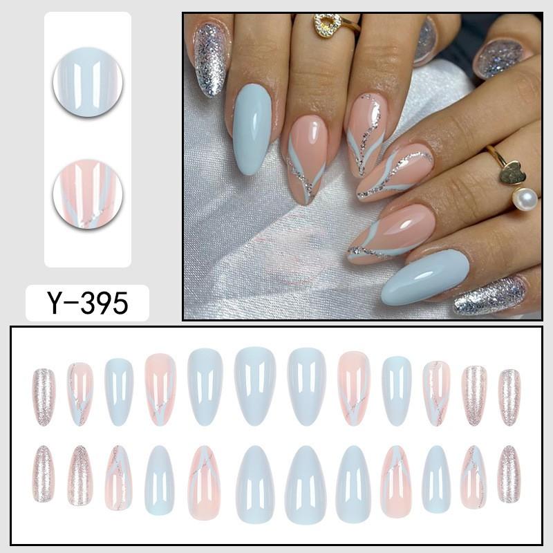 Short Press-On Nails Set With Floral Design Minimalist False Women Wearable Nail Tips In Multiple Colors