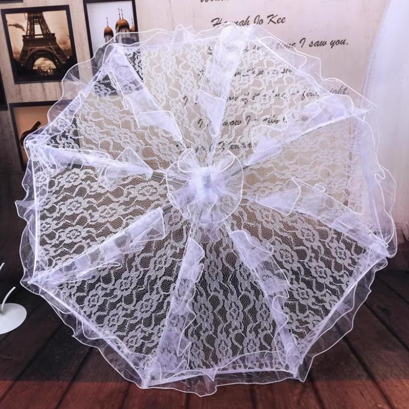1 шт., кружевной свадебный зонт ручной работы для фотосъемки, винтажный европейский свадебный зонт с кружевной отделкой 60 см