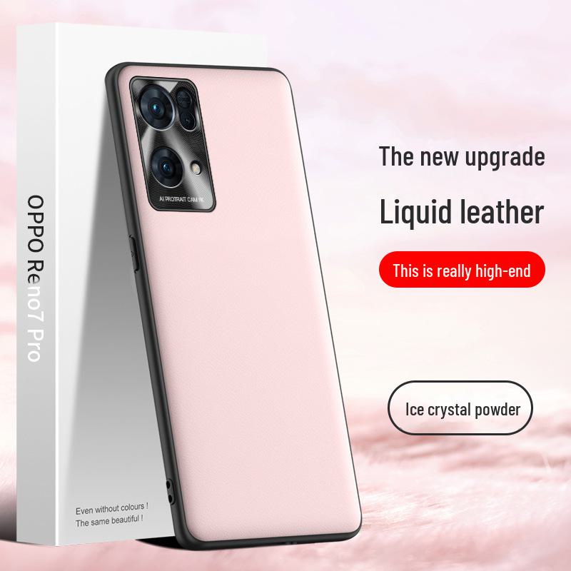 Защитный чехол из жидкой кожи для Oppo Reno7 Pro с защитой от падений и грязи. Поставляется как единое целое.