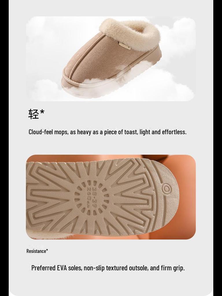 Зимние плюшевые тапочки Rogue Rabbit - нескользящие хлопковые тапочки с толстой подошвой для дома и улицы для женщин и мужчин
