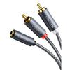 UGREEN RCA 3,5 мм переходной кабель 3,5 мм стерео мини-штекер (женский) - 2RCA (мужчина) Красный и белый кабель Y-образный, позолоченный, спецификация 25 см