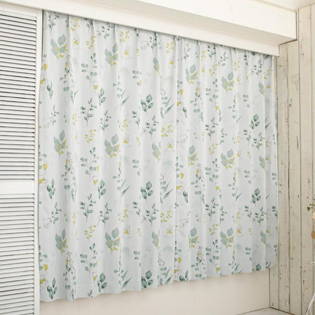 Disney Pooh Winnie the Pooh Grade 2 Blackout Heat Shielding Curtain Width 100 X 135cm Length Set of 2 Disney Tigger Pooh Eeyore Washable Character