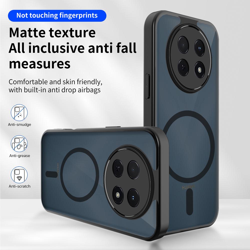 KEYSION Магнитный чехол для телефона для Huawei nova 14i Силикон+ПК Матовый Полупрозрачный Прозрачный Ударопрочный Задняя крышка для Huawei nova14i