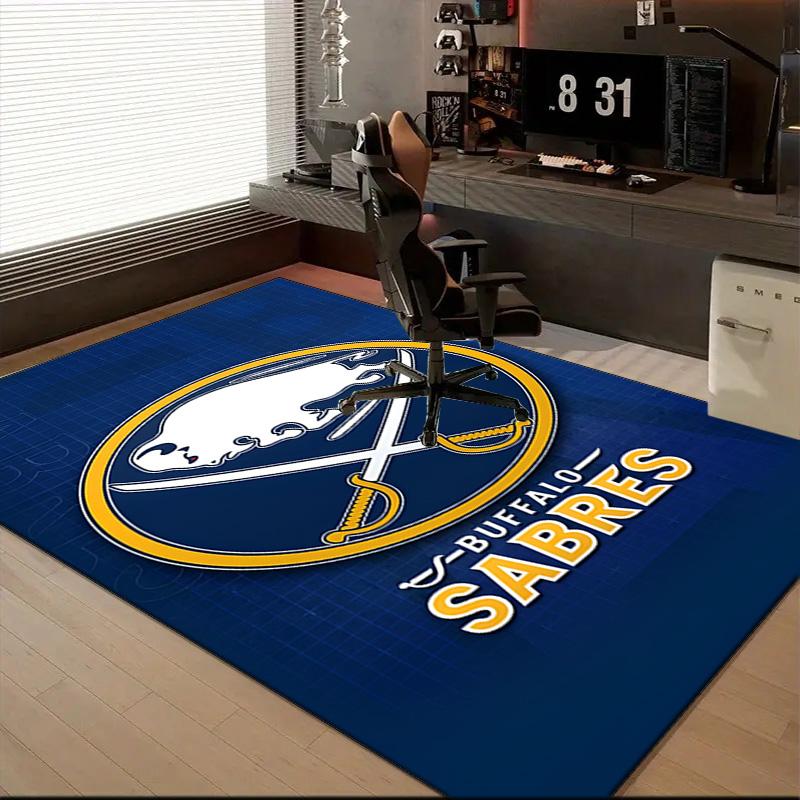 Buffalo Team Spirit Floor Mat for Living Room, Game Rooms, Office, Bedroom, Office Floor Mat Playful Design, Christmas fan gifts