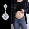Zircon Crystal Ball Belly Button Rings Stainless Steel Shiny Body Jewelry Gem Navel Piercing  Men