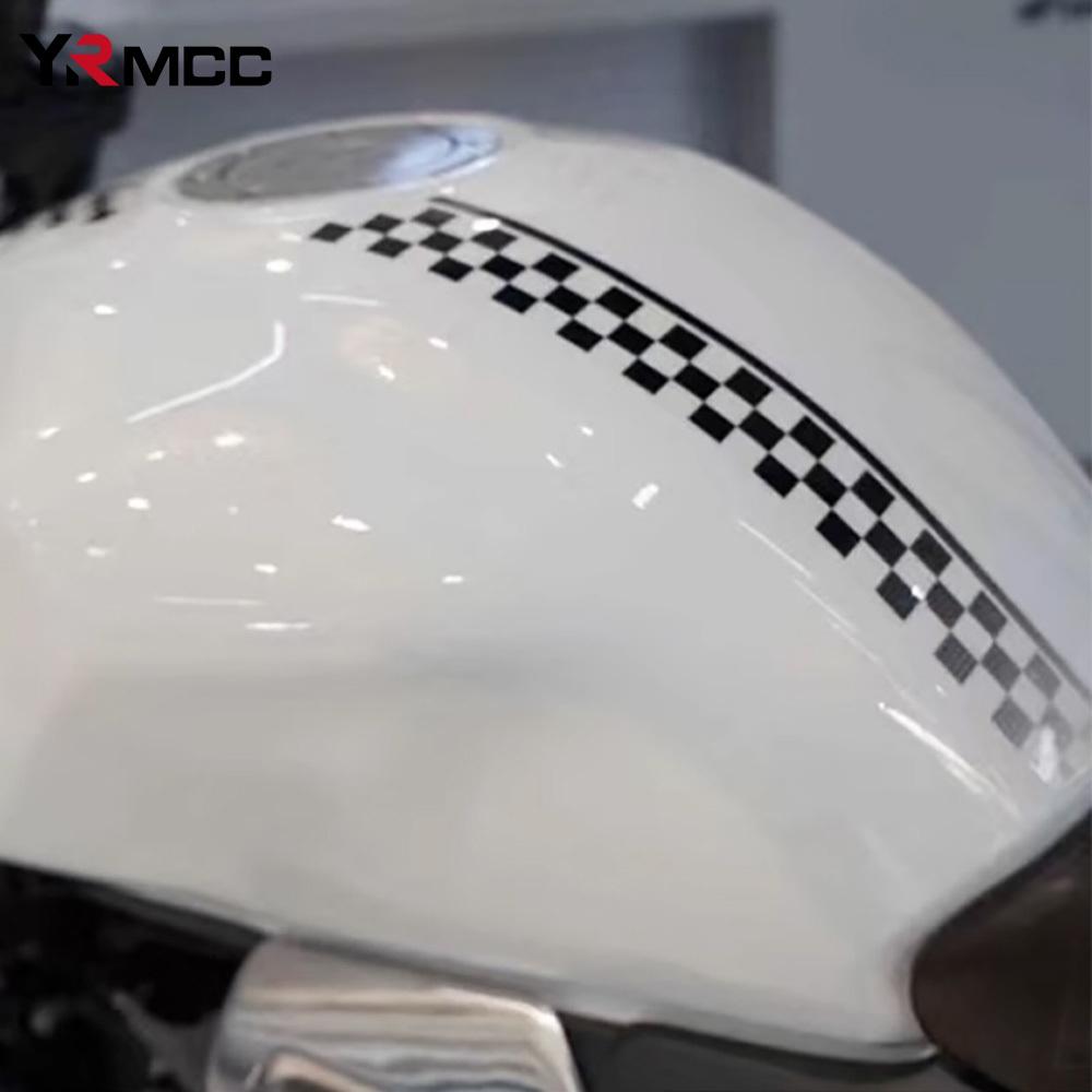 Car 50cm Checkerboard Fuel Tank Cover Stickers Motorcycle Tank Decals DIY Waterproof Fuel Tank Sticker for Auto Accessories