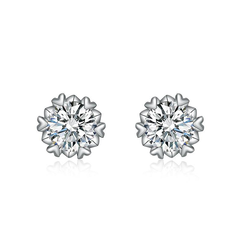 BELLA BOX Роскошные женские серьги-гвоздики со снежинкой и цирконием, подарок для свадьбы и помолвки