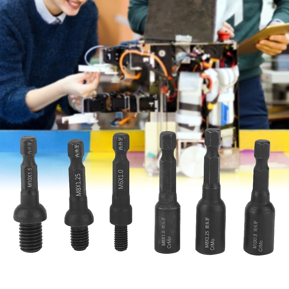 6 шт. Пневматическая отверточная головка хвостовик 1/4 дюйма для внутренних и наружных двусторонних винтов и гаек
