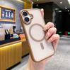 For iPhone 16 Case Compatible with MagSafe TPU+PC Phone Cover with Lens Film - Desert Gold