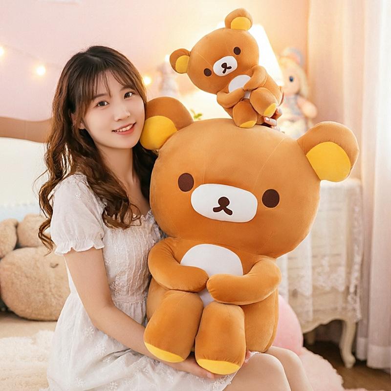 New 28/60cm Rilakkuma Knee Hugging Kawaii Easy Bear Plush Doll Toys Soft Stuffed Pillow Toys Room Sofa Decoration Birthday Gifts