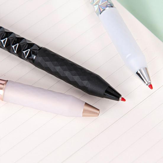 Гелевая ручка с геометрическим рисунком, тонкий наконечник 0,5 мм, силиконовая рукоятка, быстросохнущие черные чернила, канцелярские принадлежности.