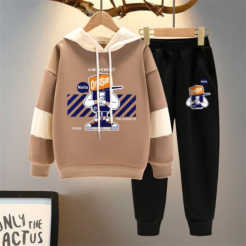 Костюм из двух частей для мальчиков, весенне-осенний детский спортивный модный свитер с длинными рукавами + леггинсы, костюм из двух частей для мальчиков