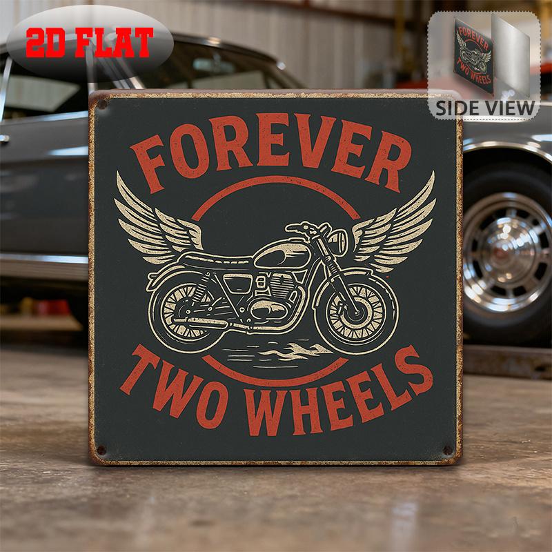 Custom Vintage Metal Tin Sign x Inch Eternal Two Wheels Motorcycle D Print Wall Decor for Garage Man Cave Game Room