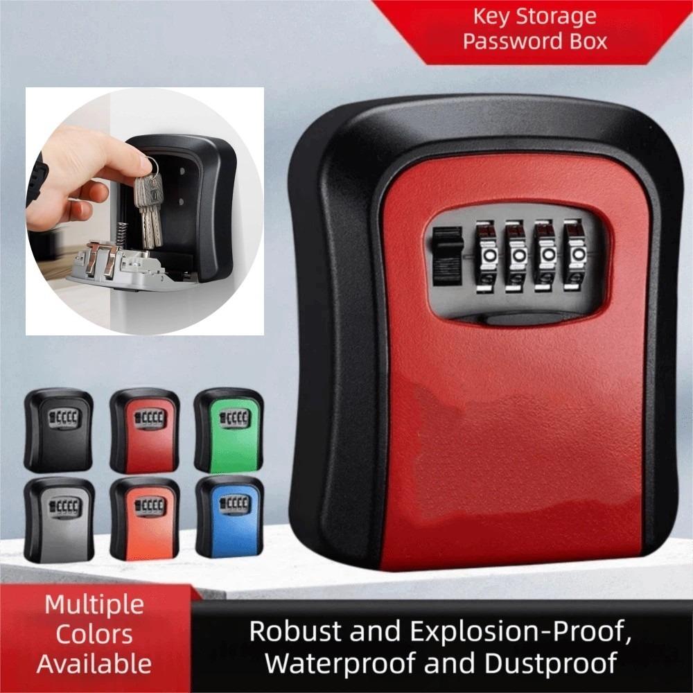Wall Mounted Key Lock Box Sturdy Combination Lock Box Key Safe Storage Construction Site