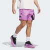 Adidas Баскетбольные шорты Anthony Edwards Series FW24 с буквенным логотипом и шнуровкой, мужские шорты фиолетово-розового цвета IW8053