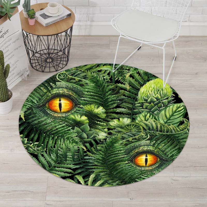 Круглые ковры с динозаврами дикой природы, 3D мощный напольный динозавр с нескользящим ковриком, круглый коврик для комнаты, качественный кухонный коврик с принтом, детский игровой коврик