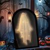 Halloween Novelty Mirror With Creepy Eyes, Ologram Mirror LED Lit, Spooky Haunted House Apparition For Indoor/Outdoor 50cm