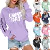 Women's Fashionable, Casual, Comfortable Round-neck, Hooded, Long-sleeved, Rugby-print Warm Sweater