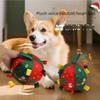 Cartoon Snowman & Santa Claus Bite-Resistant Dog Squeaky Ball Interactive Chewing Toy with Built-In Bell for Puppy Teeth