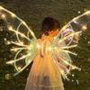 Elf Light-Up Butterfly Fairy Wings - Angelic Feather Decoration for Girls, Ideal for New Year and Special Occasions.