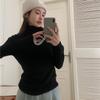 Женский однотонный вязаный свитер с воротником-стойкой, облегающее пальто в стиле вестерн, универсальная рубашка на осень и зиму