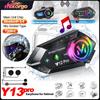 Y12 Pro Bluetooth Motorcycle Intercom 500m Range RGB Lights IP56 Waterproof Headset