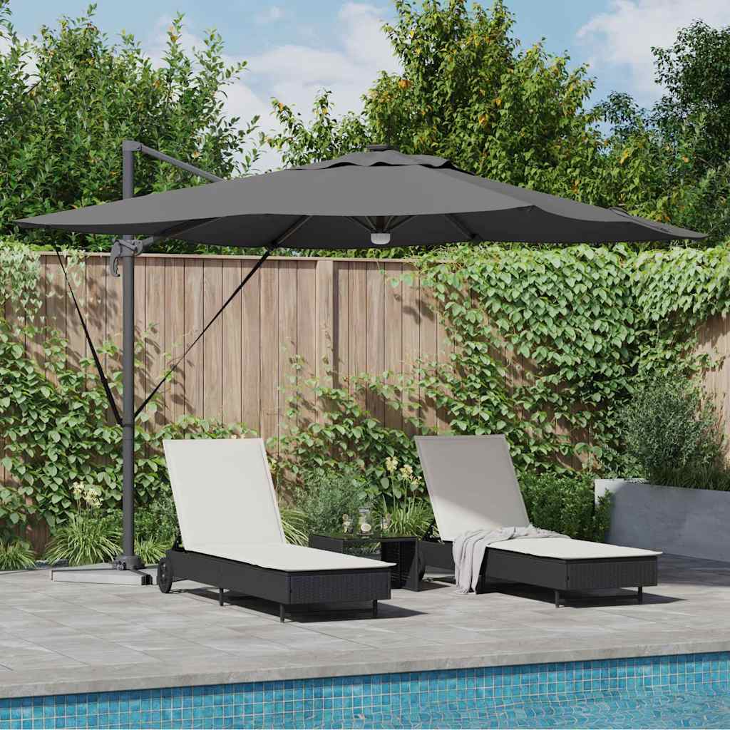 Roma Parasol with LED Light Strips Anthracite 286 x 284 x 270 cm