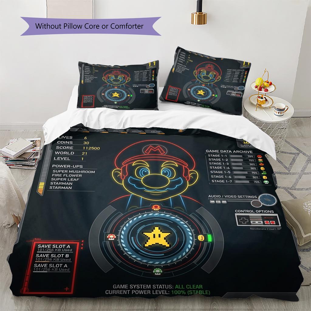 Super Mario Comfortable Soft Duvet Cover, Children Bedding Set Gift, Multiple Sizes -HE134