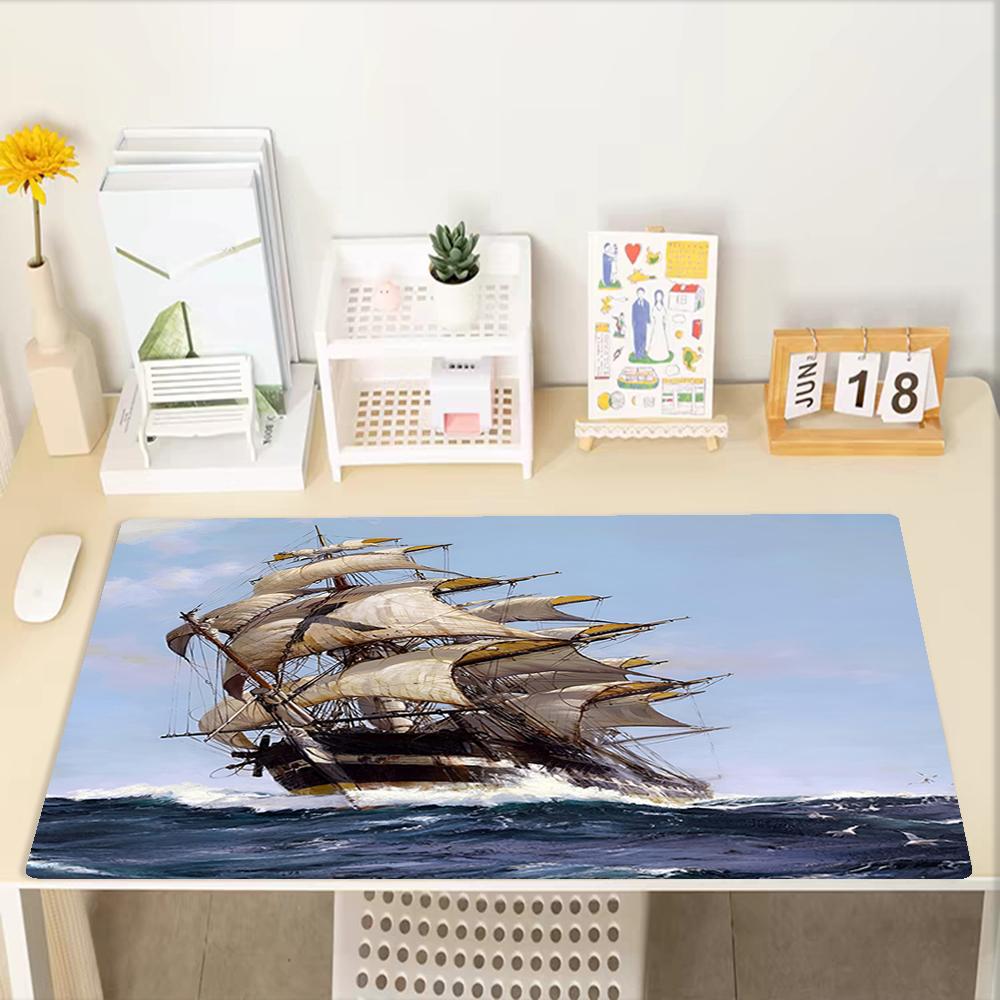 sailboat Theme Mouse Pad, Non Slip Rubber Base, Multifunctional Office & Home Decor, Perfect for Workspace Personalization.