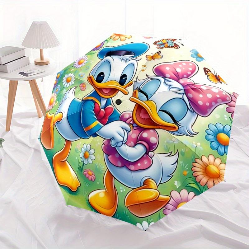 1pc Adorable Daisy Donald Duck Automatic Opening and Closing Umbrella - Suitable for Various Occasions, Outdoor Activities, Lightweight and