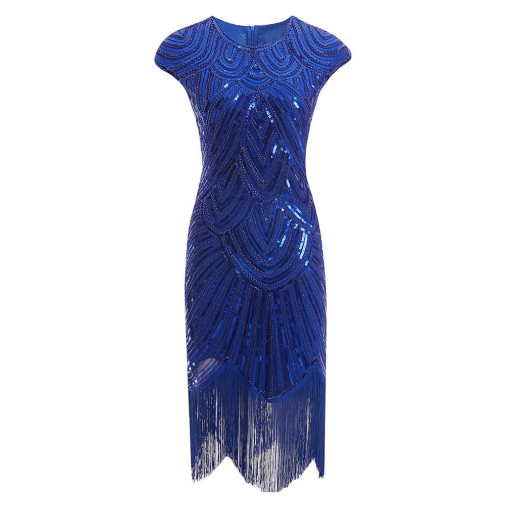 Модная женская одежда, винтажное женское платье с блестками и кисточками, шею без рукавов, банкетное, коктейльное платье