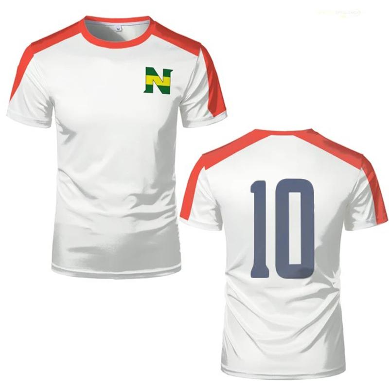 Манга Капитан Цубаса Номер 10 Косплей Футболка с принтом Уличная одежда Унисекс